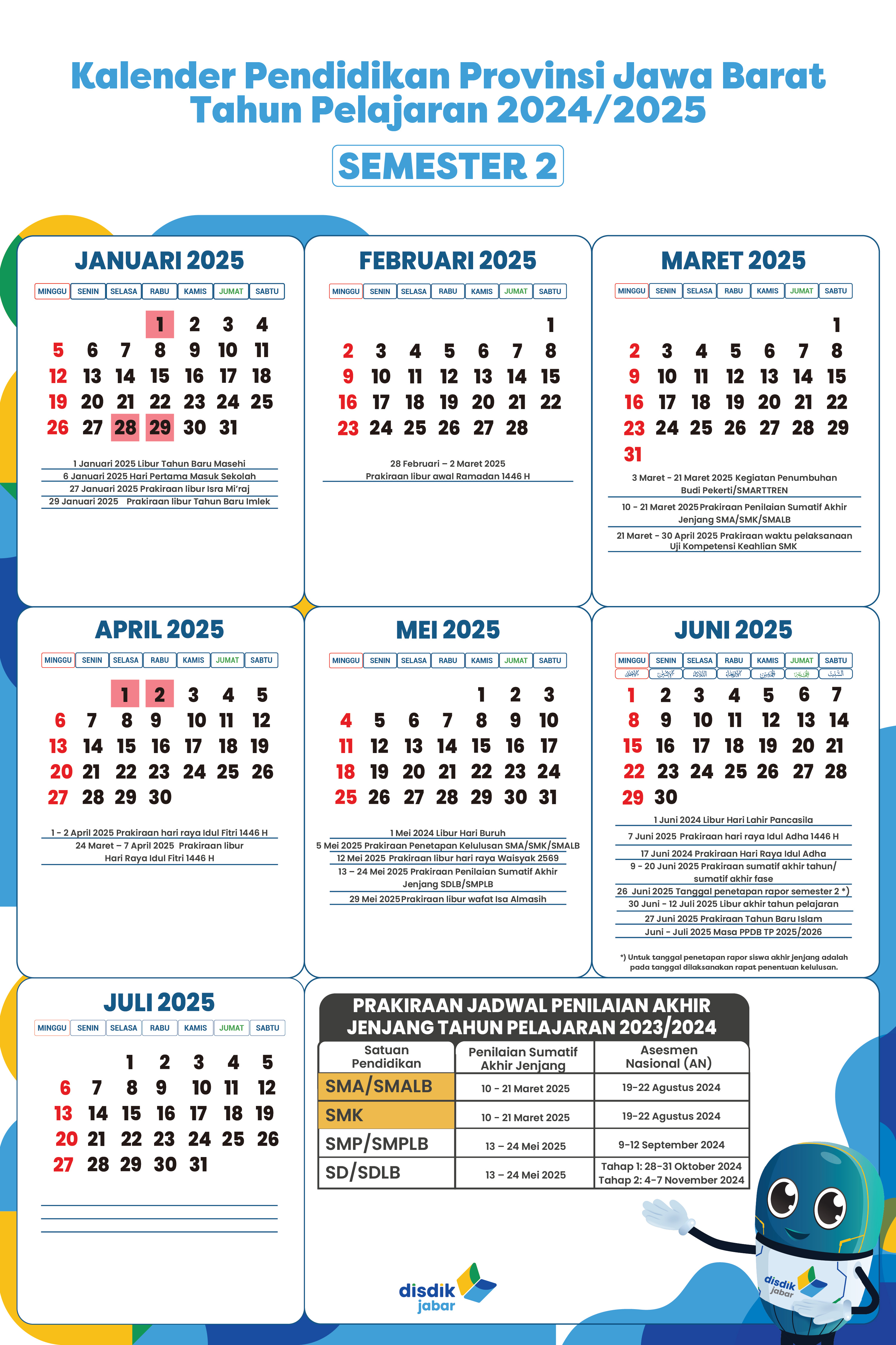 Kalender Pendidikan Dinas Pendidikan Jawa Barat 2024/2025-2